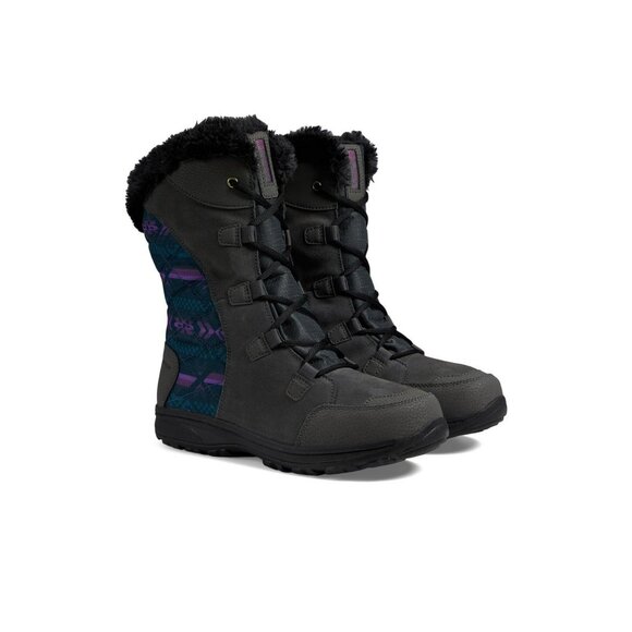 Columbia Women's Ice Maiden II Snow Boot Gray Lavender Size 5 Fur Waterproof - Picture 1 of 13